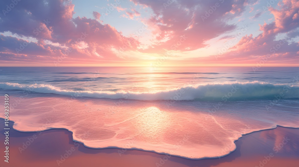 Fototapeta premium Pink Sunset Beach.