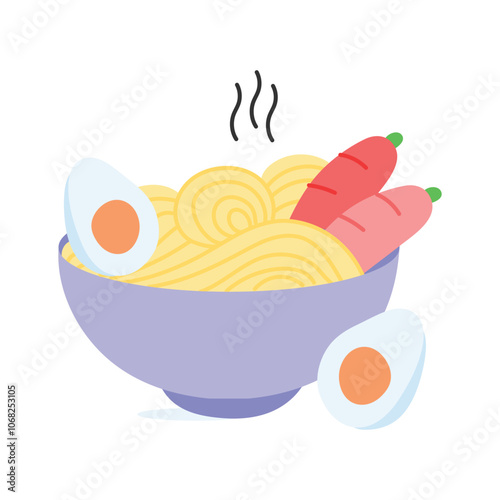 Easy to edit icon of ramen in modern style