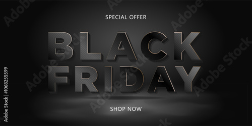 A dark black Friday banner with voluminous shadows.