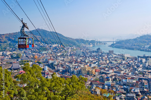Fototapeta Naklejka Na Ścianę i Meble -  View of Onomichi City in Hiroshima prefecture, Chugoku, Japan.