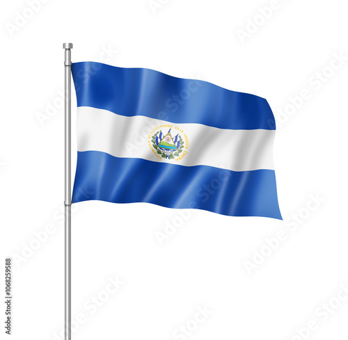 Salvadoran flag isolated on white