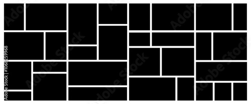 Photo frame template. Photo frame and drawings, photo collage. A board for creating a mood. Vector.