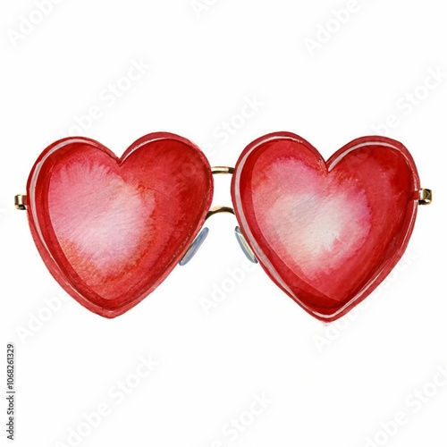 Illustration of sunglasses in heart shapes