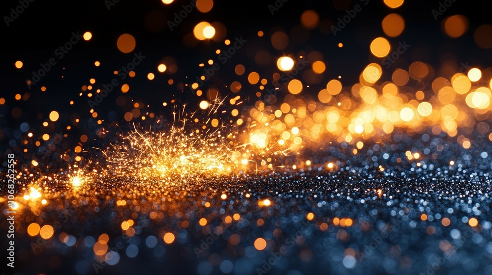 Shimmering Lights and Bokeh Effect in Dark Atmosphere Shimmering Lights and Bokeh Effect in Dark Atmosphere