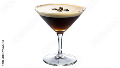 Espresso martini in a sophisticated mood on a transparent background