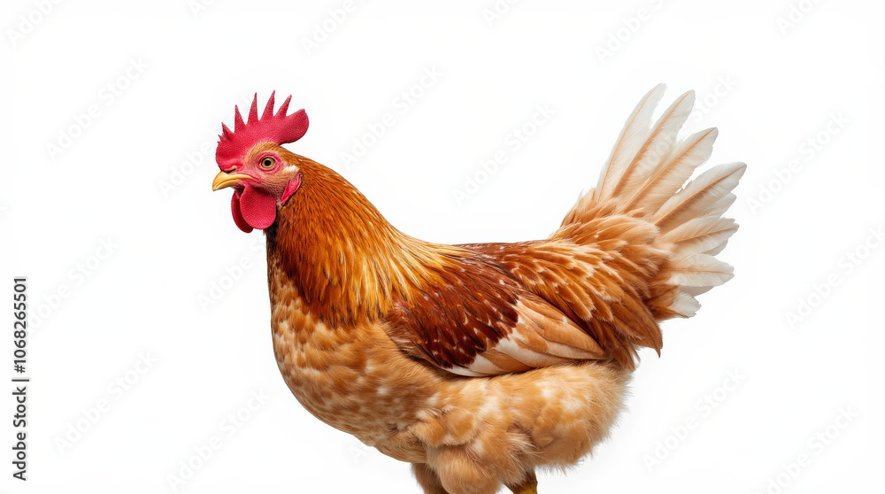 Chicken Portrait on White Background – Vibrant High-Quality Close-Up Image of Rooster or Hen for Farm, Poultry, and Agriculture Themes Chicken Portrait on White Background – Vibrant High-Quality Close-Up Image of Rooster or Hen for Farm, Poultry, and Agriculture Themes