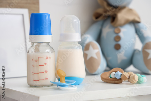 Bottles of baby milk formul...