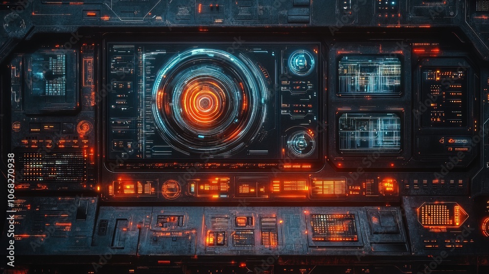 Abstract digital illustration of a futuristic computer interface Abstract digital illustration of a futuristic computer interface