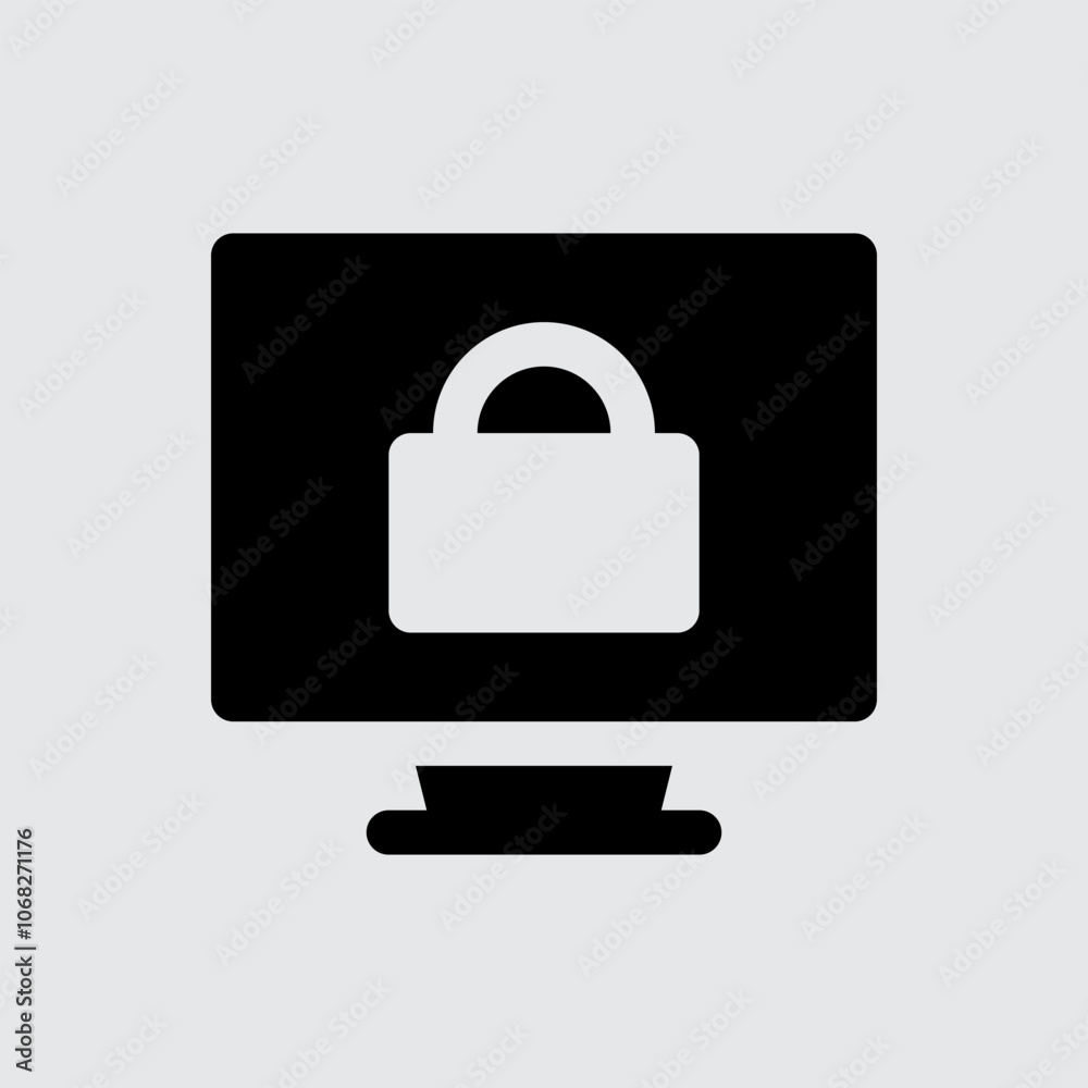 Lock Computer Personal Computer and Hardware Icons Lock Computer Personal Computer and Hardware Icons