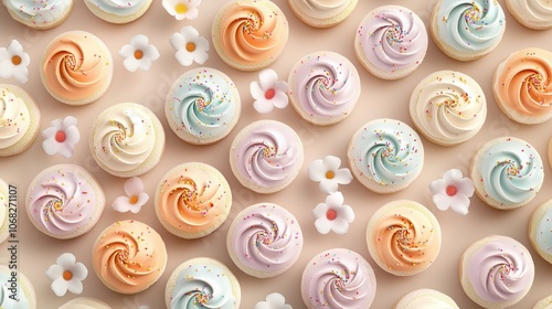 Colorful Swirls of Cupcakes Arrangement