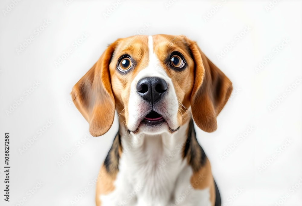 Beagle Dog with Amazed Look and Droopy Ears Beagle Dog with Amazed Look and Droopy Ears