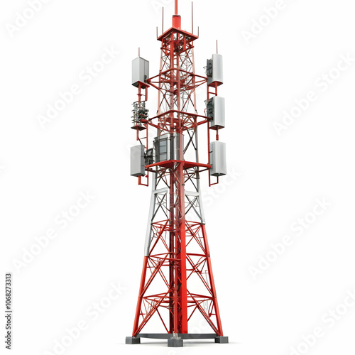 mobile tower on white background