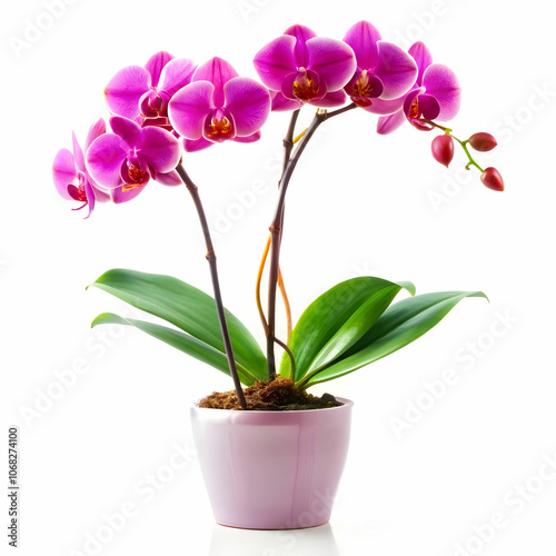 orchid plant on white background