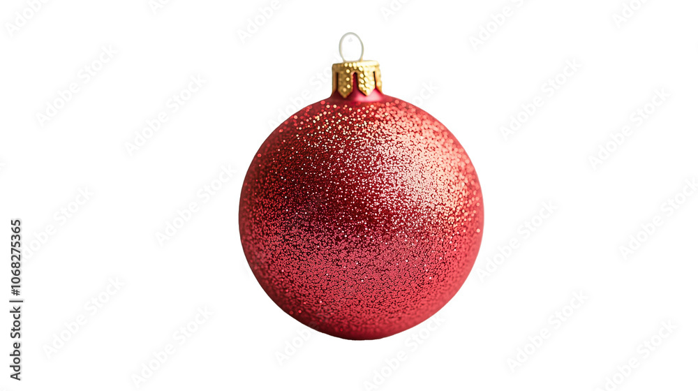 Sparkling red ornament hanging bright Sparkling red ornament hanging bright