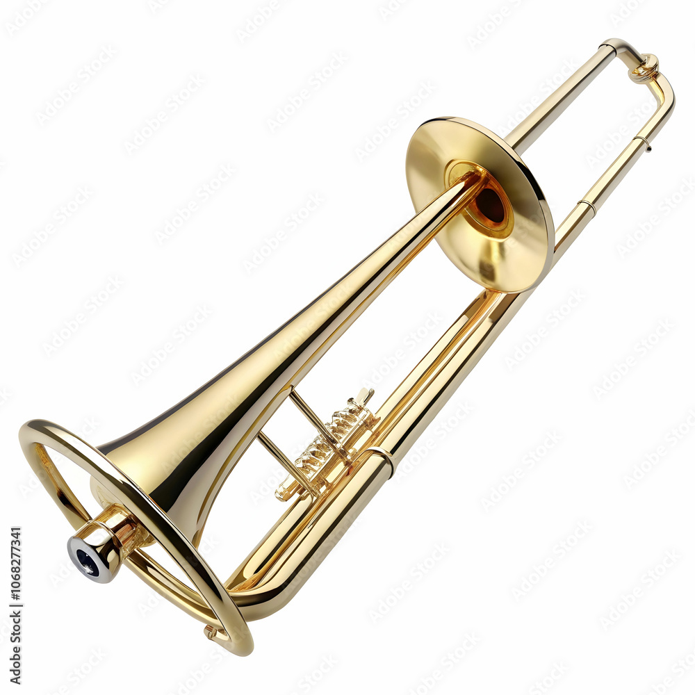 Obraz premium A trumpet showcased against a white background,