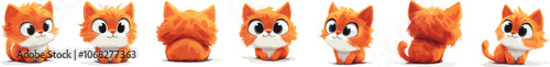 Cute Cat Character In Different Positions. Esp10 Vector.
