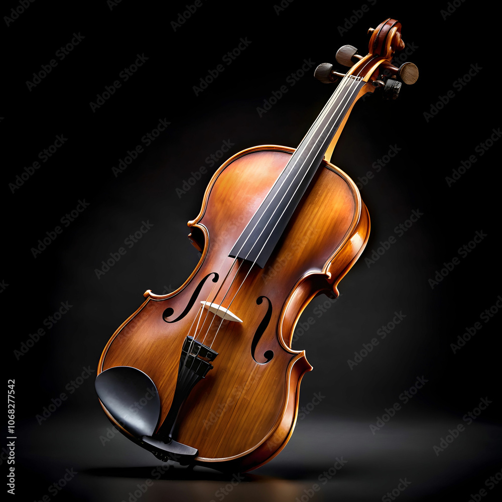 A violin displayed against a white backgroun A violin displayed against a white backgroun
