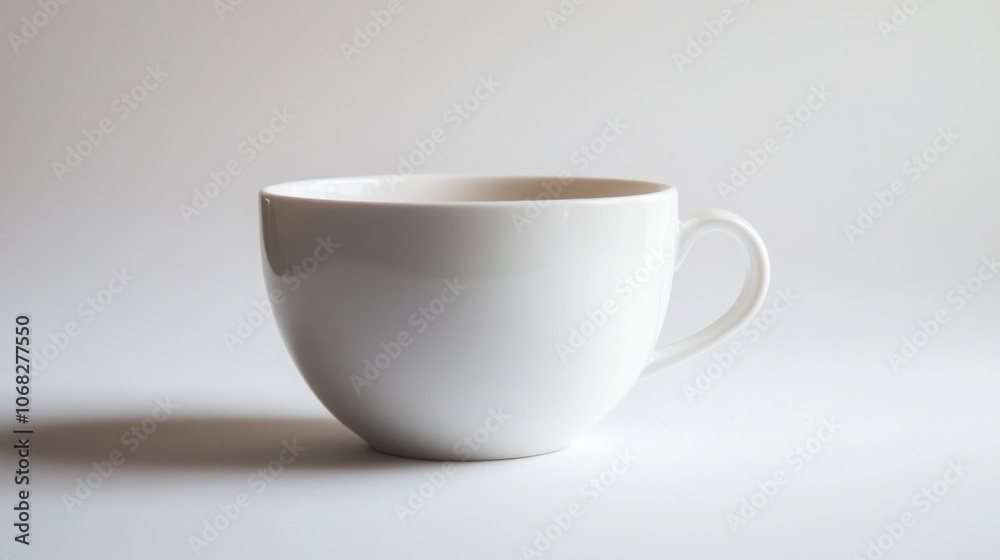 White Coffee Mug on White Table Minimalist Photography Empty Cup Coffee Break Breakfas White Coffee Mug on White Table Minimalist Photography Empty Cup Coffee Break Breakfas