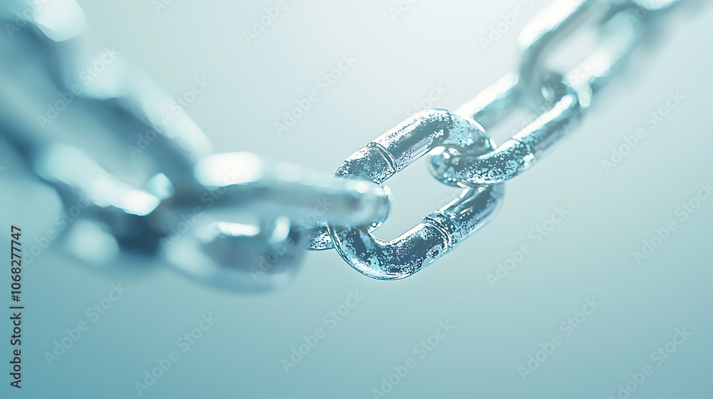 A chain is shown in a blue background A chain is shown in a blue background