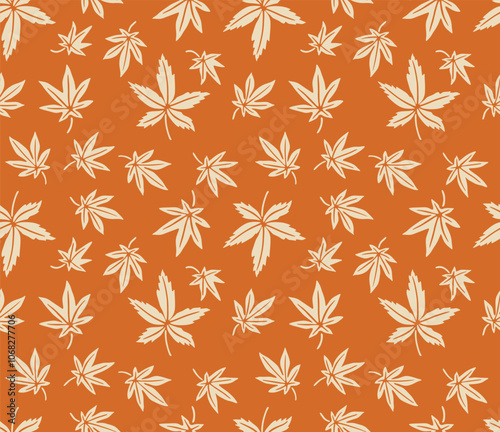 Wallpaper Mural Japanese Wild Leaf Fall Vector Seamless Pattern Torontodigital.ca