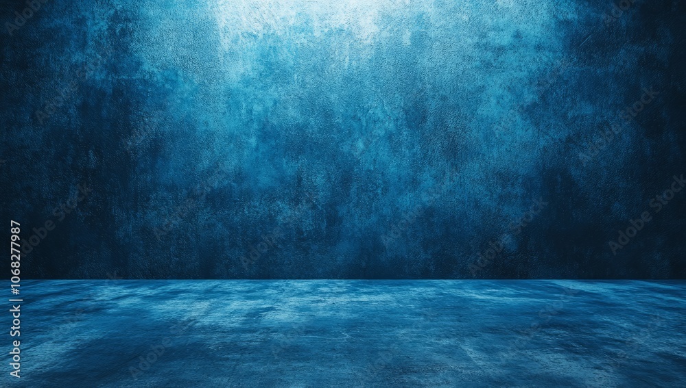 An empty dark blue abstract cement wall and studio room with smoke floating up the interior texture for displaying products An empty dark blue abstract cement wall and studio room with smoke floating up the interior texture for displaying products