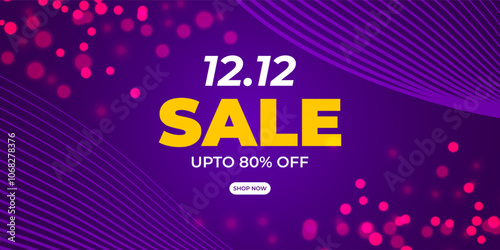 Vector illustration of 12 12 Sale social media template