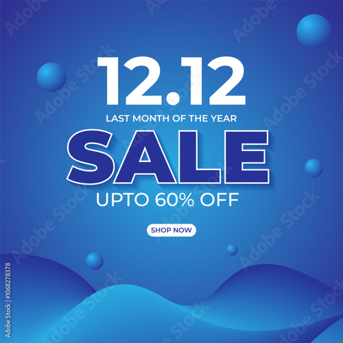 Vector illustration of 12 12 Sale social media template