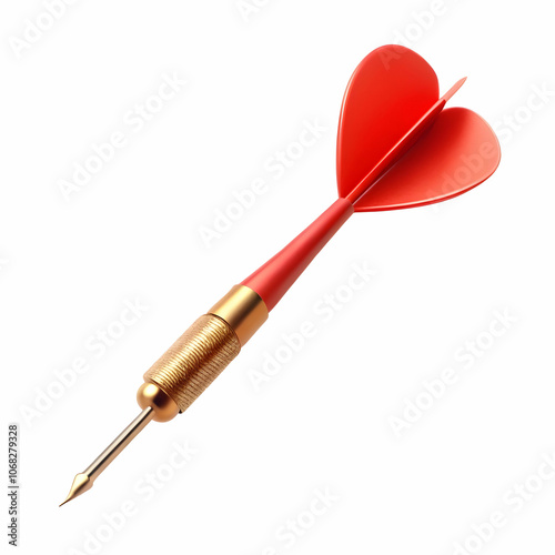 A single red dart isolated on a white background