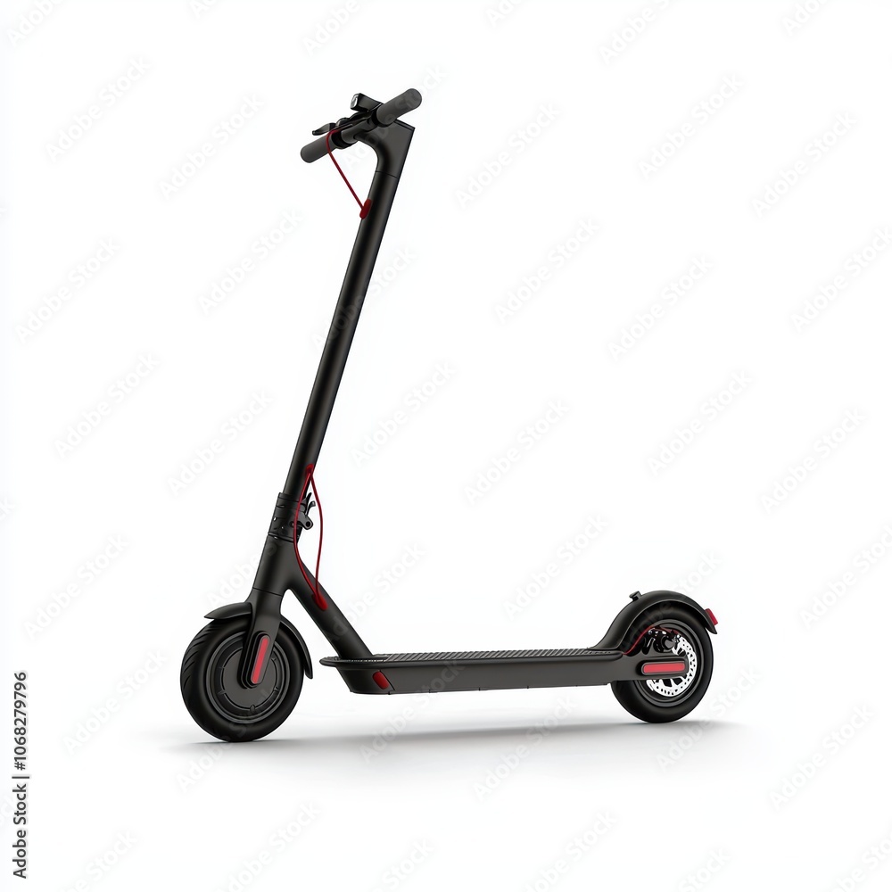 Elegant black electric scooter on a white isolated background, perfect for urban mobility and eco-friendly transport. Elegant black electric scooter on a white isolated background, perfect for urban mobility and eco-friendly transport.