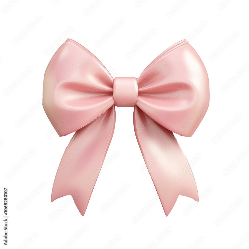 Elegant shiny pink ribbon bow Elegant shiny pink ribbon bow