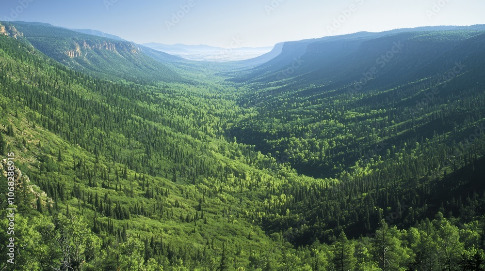 Obraz premium Majestic Forested Mountain Range Revealing the Beauty of Nature | Ultra-Detailed Landscape Photography