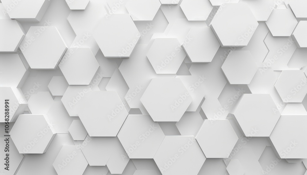Abstract Geometric Pattern of Interlocking White Hexagons Abstract Geometric Pattern of Interlocking White Hexagons