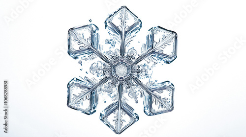 Unique structure of a snowflake shown