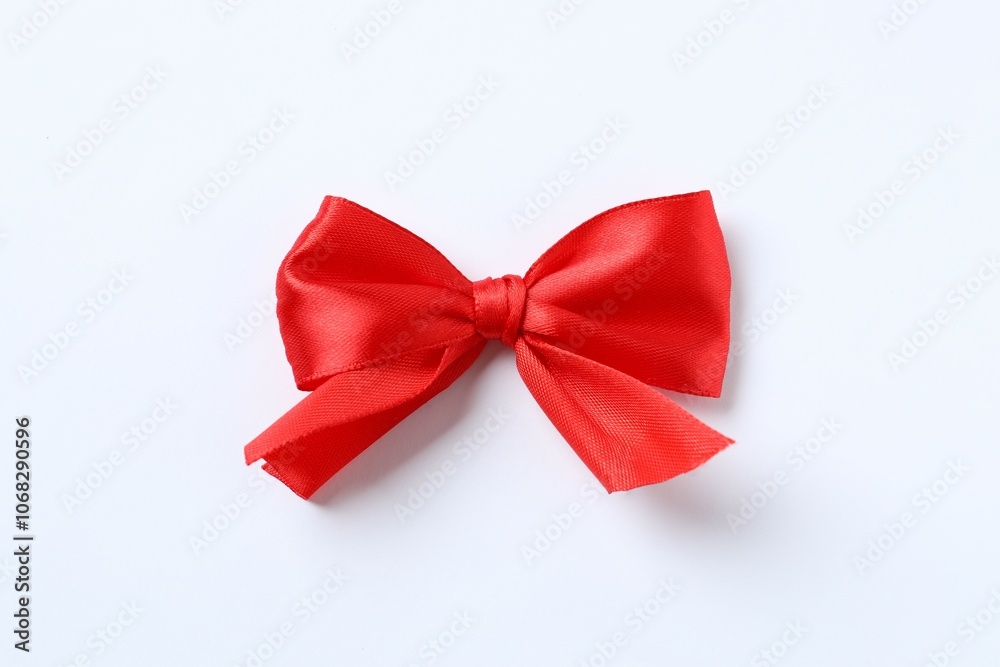 Red ribbon bow on white background Red ribbon bow on white background