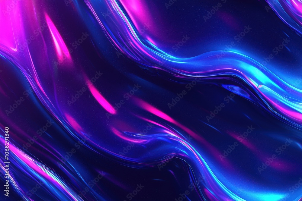 Fototapeta premium A vibrant abstract image featuring flowing waves of pink and blue hues, creating a dynamic and visually engaging background.