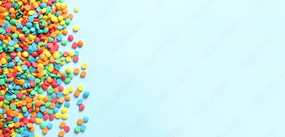 Fototapeta premium Colorful Confetti on a colored background.
