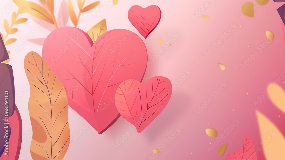 Adorable Pink Heart Illustration Style Background: A World of Sweetness and Creativity Adorable Pink Heart Illustration Style Background: A World of Sweetness and Creativity
