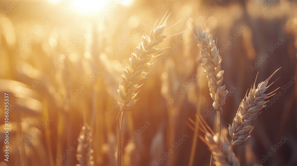 Closeup crops field sunlight highlights plants symbolizes agricultural disease prevention Closeup crops field sunlight highlights plants symbolizes agricultural disease prevention