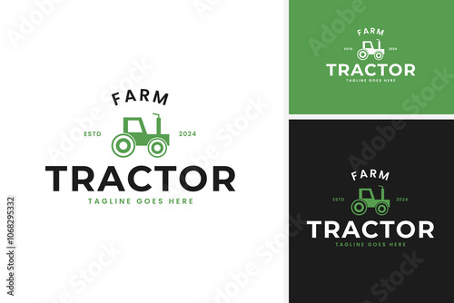 Tractor logo design for agriculture and farming vector illustration