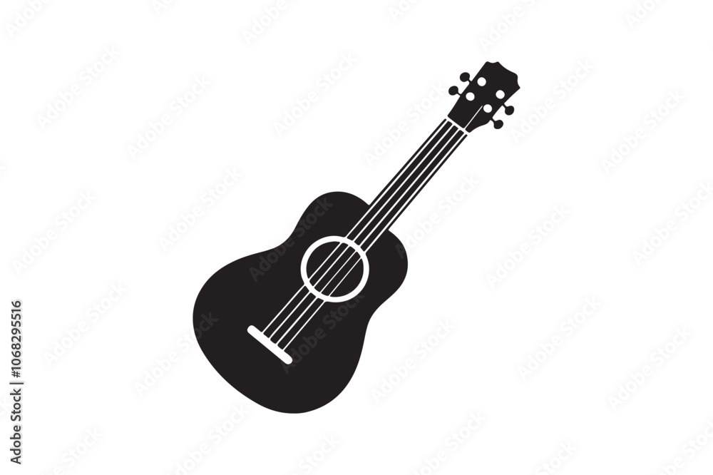 Naklejka premium Ukulele Silhouette vector illustration, Ukulele Silhouette 