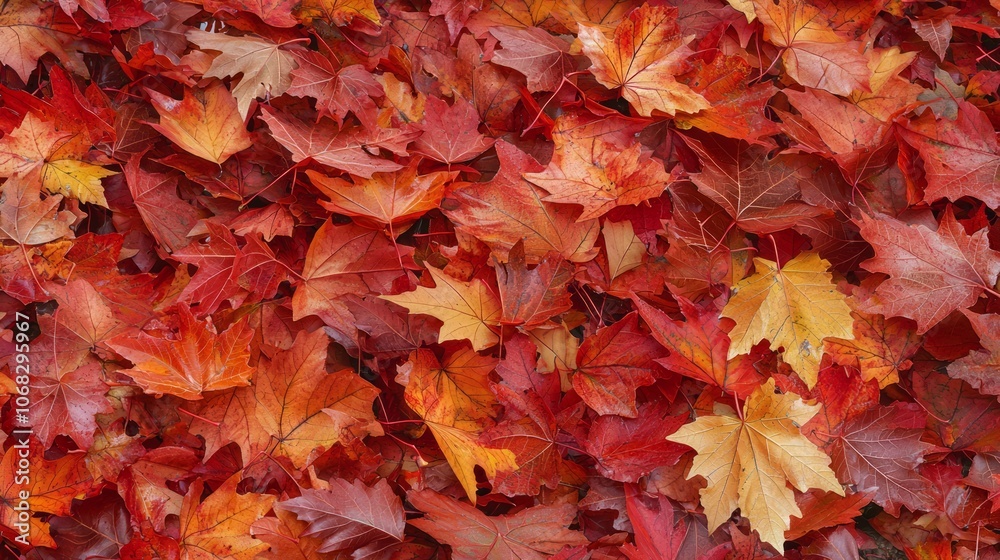 Autumn Symphony: Vibrant Forest with Rich Red and Orange Leaves - Detailed Nature Photography Autumn Symphony: Vibrant Forest with Rich Red and Orange Leaves - Detailed Nature Photography