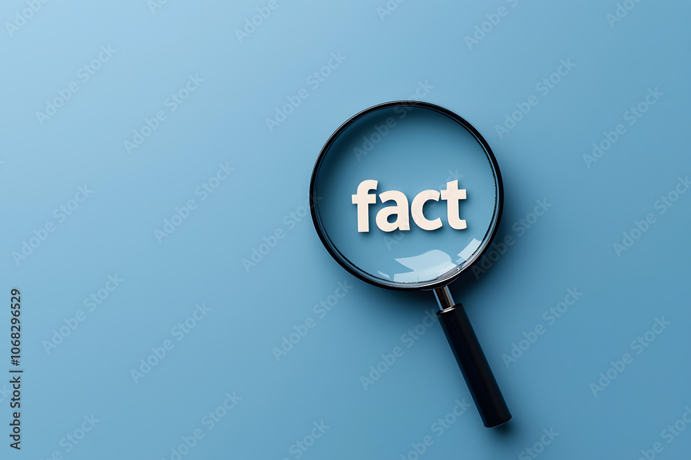Magnifying Glass Hovering Over the Word ‘Fact’ – Symbolising Research, Investigation, and Information Discovery Concept Magnifying Glass Hovering Over the Word ‘Fact’ – Symbolising Research, Investigation, and Information Discovery Concept
