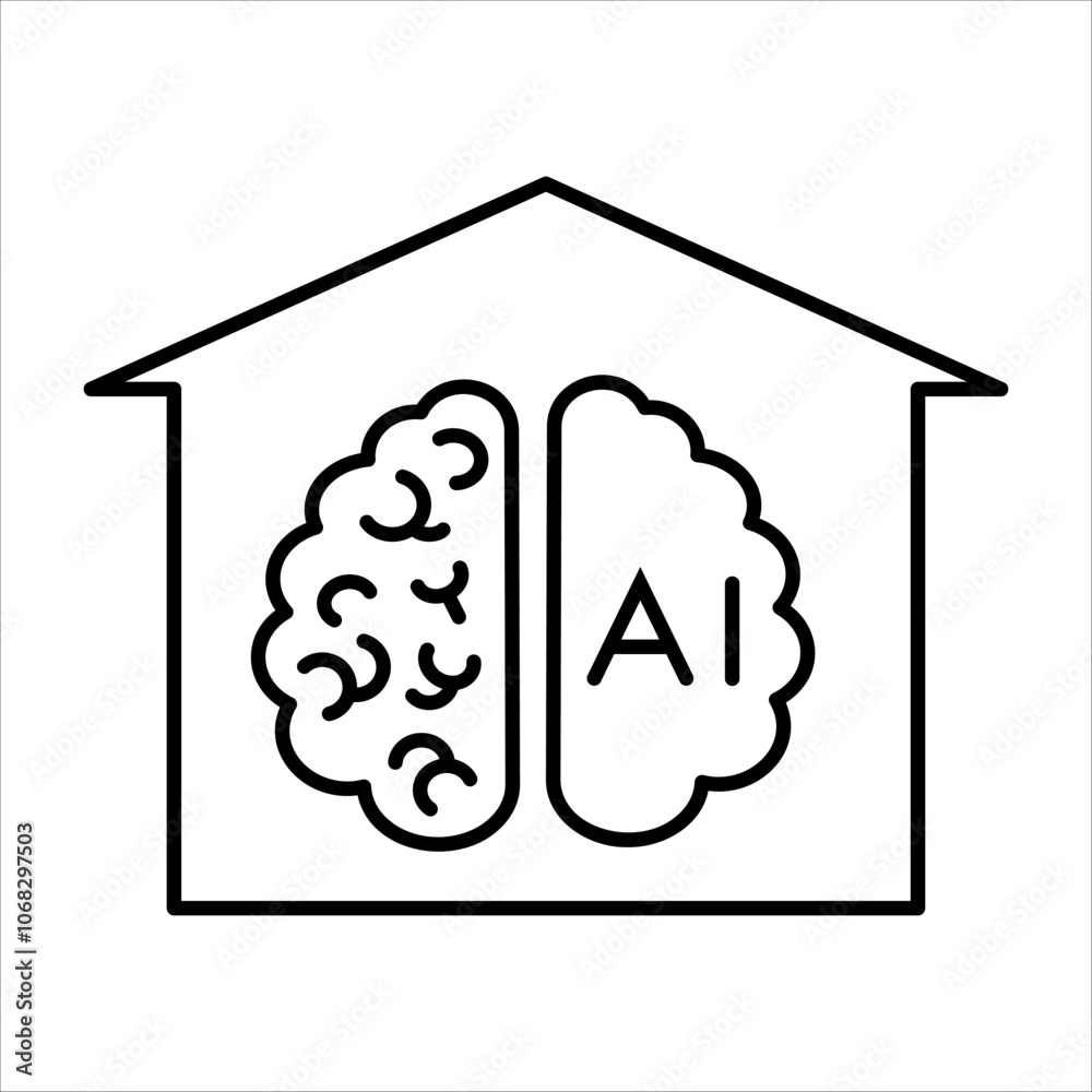 Simple Flat Ai Home Icon for Home Decor Simple Flat Ai Home Icon for Home Decor