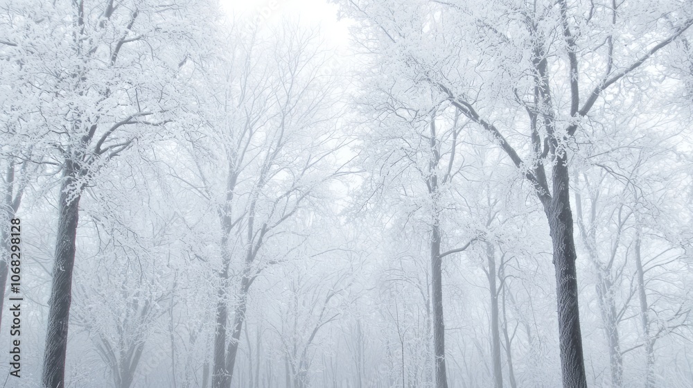Enchanted Winter Forest with Crystal Frost: A Captivating Display of Nature's Elegance Enchanted Winter Forest with Crystal Frost: A Captivating Display of Nature's Elegance