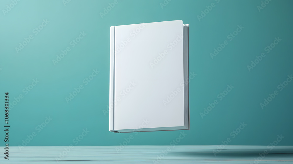 White Paperback Floating in the Air | Book in Motion, Creative Concept, Weightless Book, Literary Theme, Floating Pages, Imagination and Knowledge