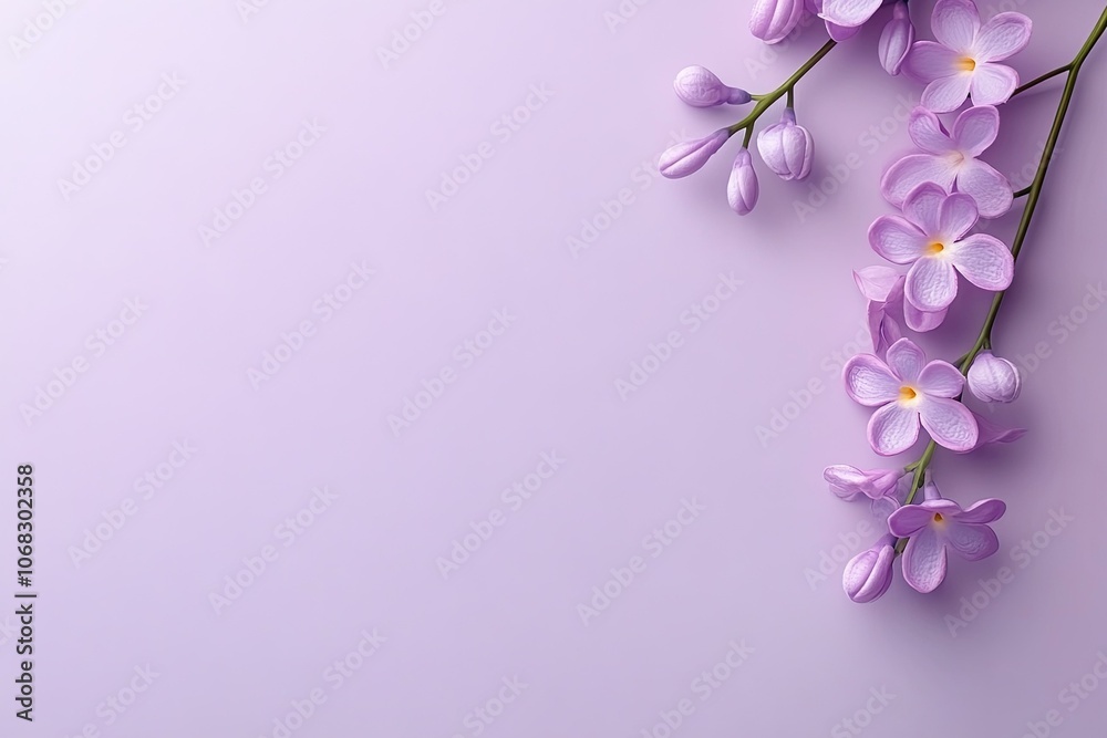 Lilac Flowers on a Purple Background