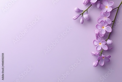 Lilac Flowers on a Purple Background