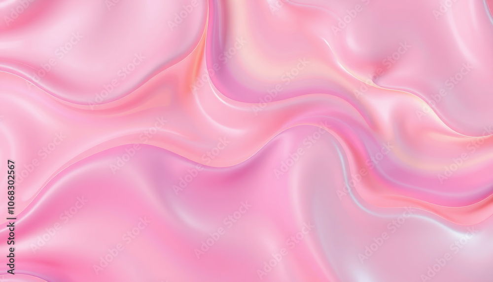 Obraz premium Soft pink fluid background with smooth waves and gentle gradients, creating serene and calming atmosphere