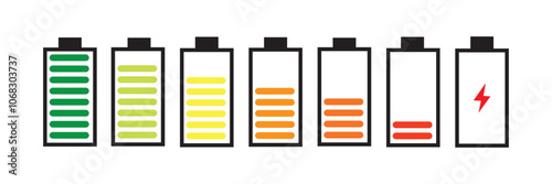 Bettery vector icon set.