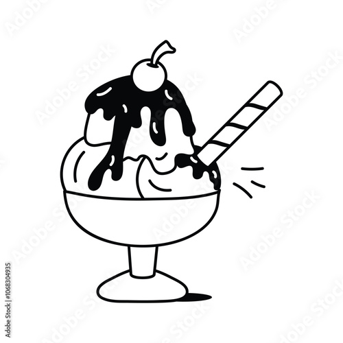 Easy to use icon of ice cream cup in modern style